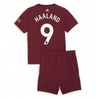 Maglia Calcio Manchester City Erling Haaland #9 Terza Divisa Bambino 2024-25 Manica Corta (+ pantaloncini)